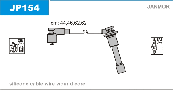 JP154 JANMOR Комплект проводов зажигания (фото 1)