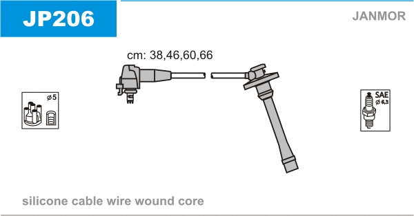 JP206 JANMOR Комплект проводов зажигания (фото 1)