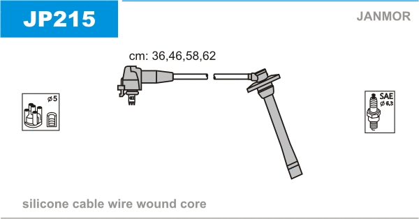 JP215 JANMOR Комплект проводов зажигания (фото 1)