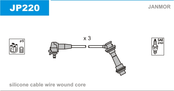 JP220 JANMOR Комплект проводов зажигания (фото 1)