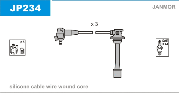 JP234 JANMOR Комплект проводов зажигания (фото 1)