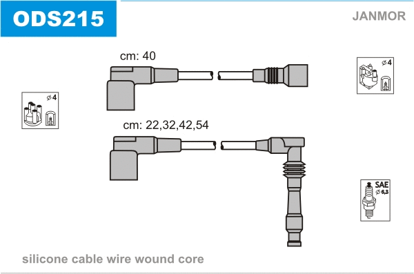 ODS215 JANMOR Комплект проводов зажигания (фото 1)