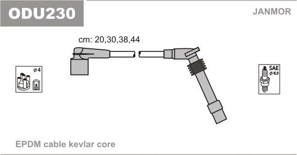 ODU230 JANMOR Комплект проводов зажигания (фото 1)