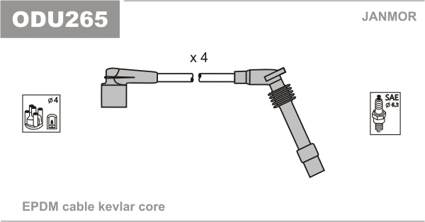 ODU265 JANMOR Комплект проводов зажигания (фото 1)