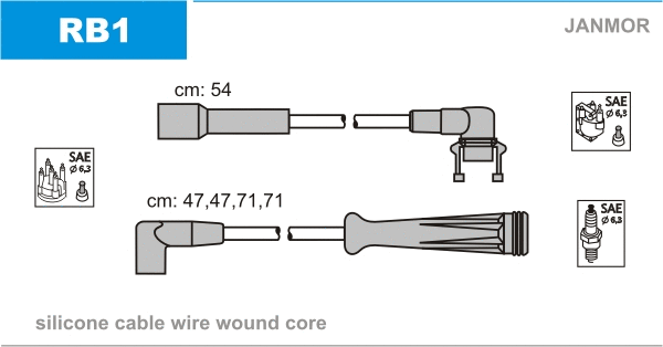 RB1 JANMOR Комплект проводов зажигания (фото 1)