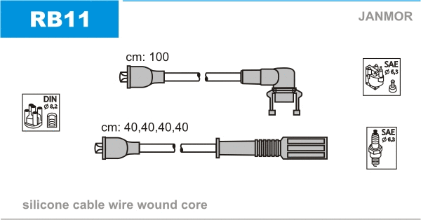 RB11 JANMOR Комплект проводов зажигания (фото 1)