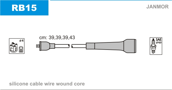 RB15 JANMOR Комплект проводов зажигания (фото 1)