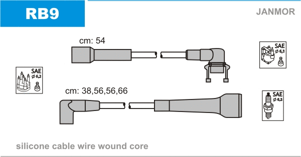 RB9 JANMOR Комплект проводов зажигания (фото 1)