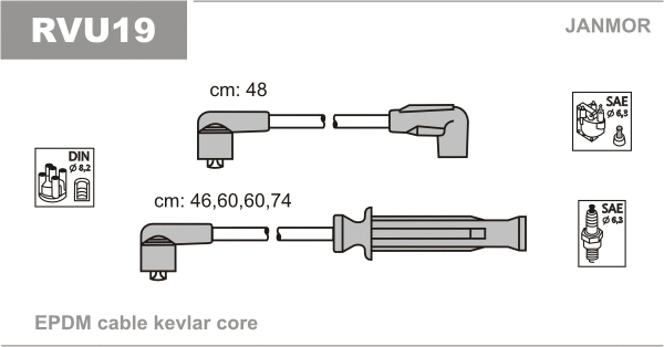 RVU19 JANMOR Комплект проводов зажигания (фото 1)