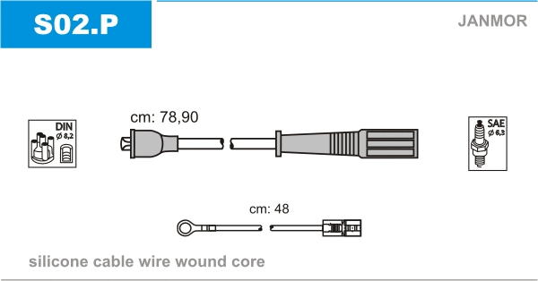 S02.P JANMOR Комплект проводов зажигания (фото 1)