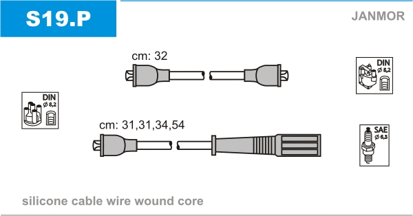 S19.P JANMOR Комплект проводов зажигания (фото 1)