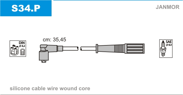 S34.P JANMOR Комплект проводов зажигания (фото 1)