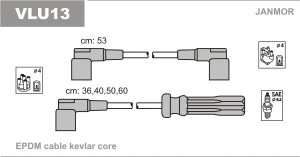 VLU13 JANMOR Комплект проводов зажигания (фото 1)