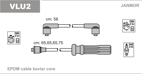 VLU2 JANMOR Комплект проводов зажигания (фото 1)