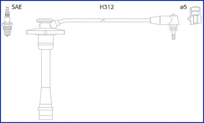 134130 HITACHI/HUCO Комплект проводов зажигания (фото 1)