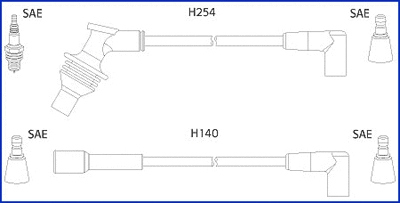 134460 HITACHI/HUCO Комплект проводов зажигания (фото 1)