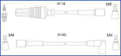 134471 HITACHI/HUCO Комплект проводов зажигания (фото 1)