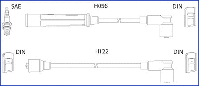 134474 HITACHI/HUCO Комплект проводов зажигания (фото 1)