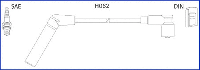 134478 HITACHI/HUCO Комплект проводов зажигания (фото 1)