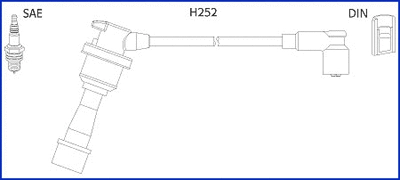 134480 HITACHI/HUCO Комплект проводов зажигания (фото 1)