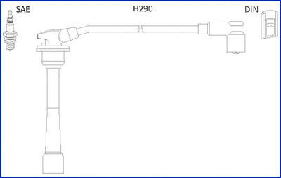 134528 HITACHI/HUCO Комплект проводов зажигания (фото 1)