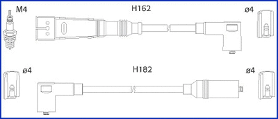 134701 HITACHI/HUCO Комплект проводов зажигания (фото 1)