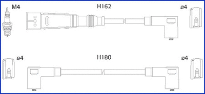 134711 HITACHI/HUCO Комплект проводов зажигания (фото 1)
