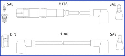 134755 HITACHI/HUCO Комплект проводов зажигания (фото 1)