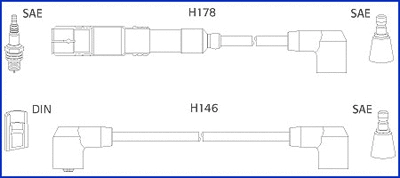 134756 HITACHI/HUCO Комплект проводов зажигания (фото 1)