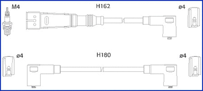 134784 HITACHI/HUCO Комплект проводов зажигания (фото 1)