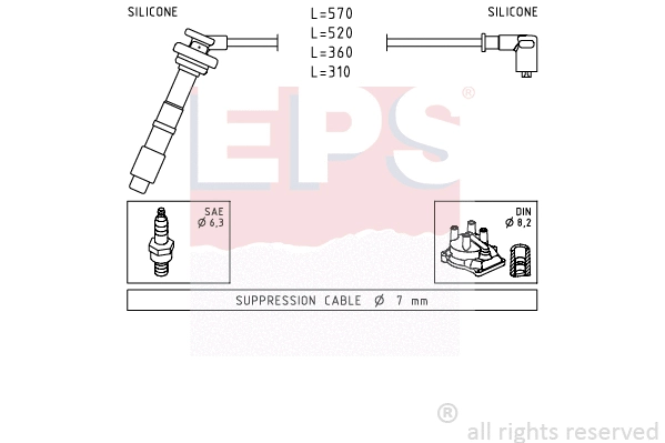 1.500.608 EPS Комплект проводов зажигания (фото 1)
