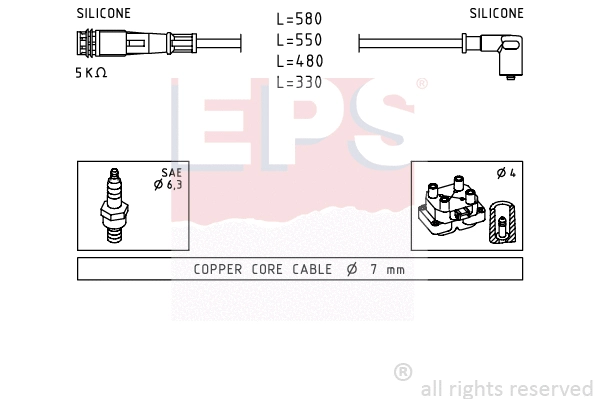 1.501.363 EPS Комплект проводов зажигания (фото 1)