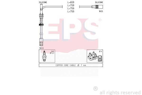1.501.489 EPS Комплект проводов зажигания (фото 1)