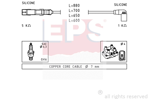 1.501.595 EPS Комплект проводов зажигания (фото 1)