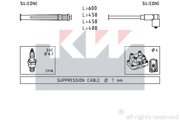358 230 KW Комплект проводов зажигания (фото 1)