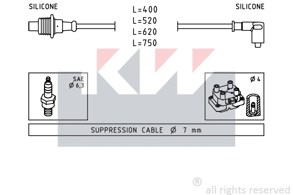359 674 KW Комплект проводов зажигания (фото 1)