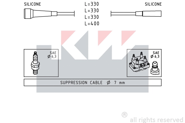360 501 KW Комплект проводов зажигания (фото 1)