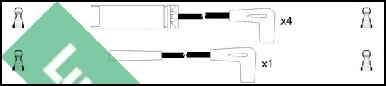 LUC4017 LUCAS Комплект проводов зажигания (фото 1)