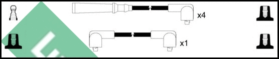 LUC4264 LUCAS Комплект проводов зажигания (фото 1)