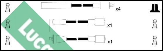 LUC7048 LUCAS Комплект проводов зажигания (фото 1)
