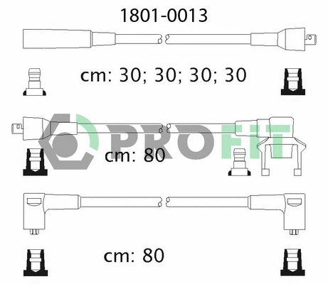 1801-0013 PROFIT Комплект проводов зажигания (фото 1)