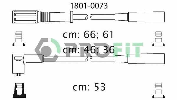 1801-0073 PROFIT Комплект проводов зажигания (фото 1)