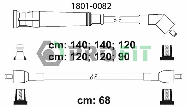 1801-0082 PROFIT Комплект проводов зажигания (фото 1)