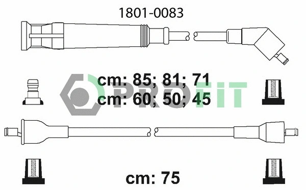 1801-0083 PROFIT Комплект проводов зажигания (фото 1)