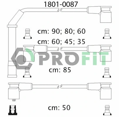 1801-0087 PROFIT Комплект проводов зажигания (фото 1)