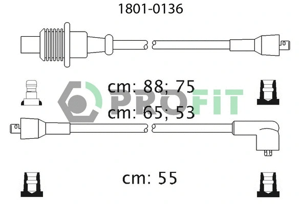 1801-0136 PROFIT Комплект проводов зажигания (фото 1)