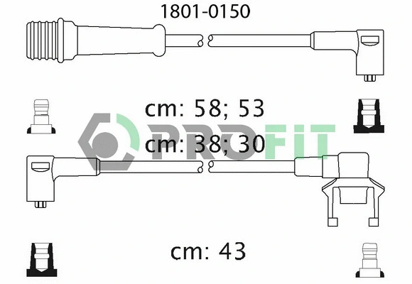 1801-0150 PROFIT Комплект проводов зажигания (фото 1)