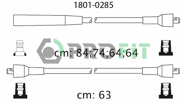 1801-0285 PROFIT Комплект проводов зажигания (фото 1)