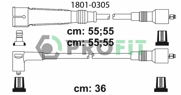 1801-0305 PROFIT Комплект проводов зажигания (фото 1)