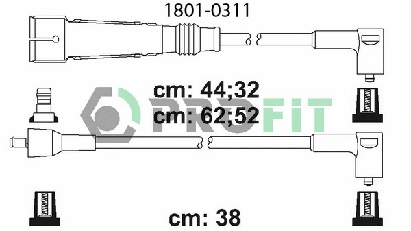1801-0311 PROFIT Комплект проводов зажигания (фото 1)